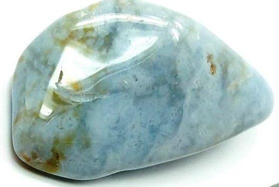 Blue Chalcedony Stone w/ Black Necklace